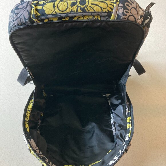 Vera Bradley Backpack with Padded Laptop Compartment Black White Baroque - Picture 11 of 16